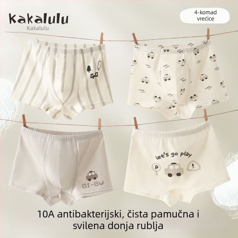 Kakalu antibakterijske pamukaste bokserice za dječake, uzrast 3–8 godina, 95% pamuk 5% elastan