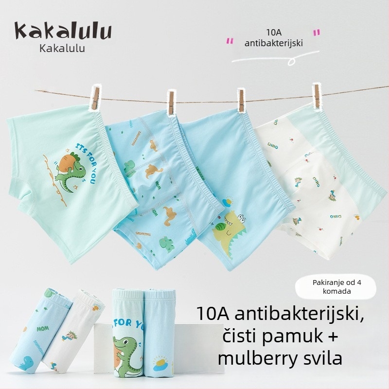 Kakalu antibakterijske pamukaste bokserice za dječake, uzrast 3–8 godina, 95% pamuk 5% elastan