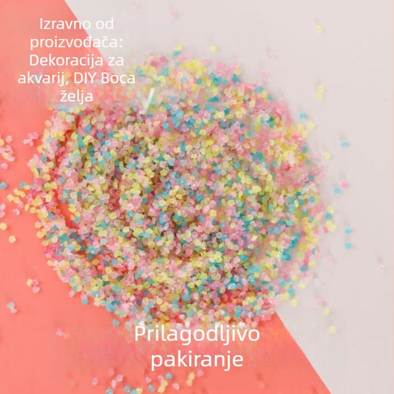 Svijetli dekorativni kameni za akvarij s fluorescentskim česticama pijeska (500 komada, 12 g svaki)