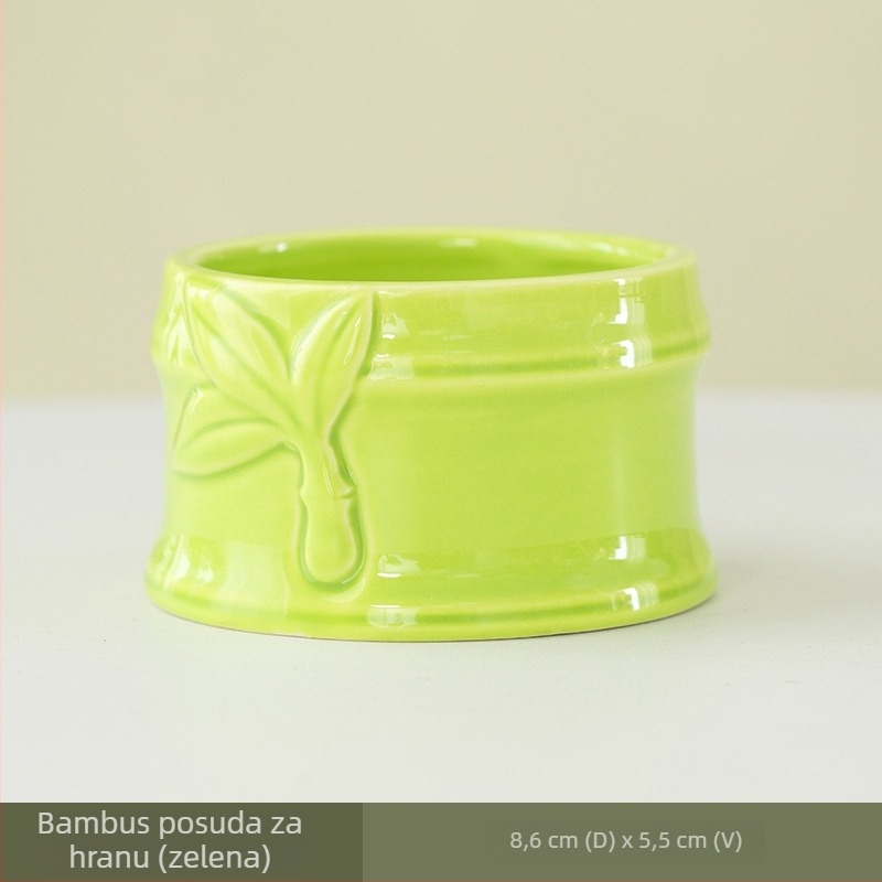 Keramičko gnijezdo za hamstera s bambusovim skloništem, keramički spremnik za vodu i bambusova zdjela – unutarnji minimalistički set, keramički materijal, lako za čišćenje, pravokutni oblik, marka St. Paul