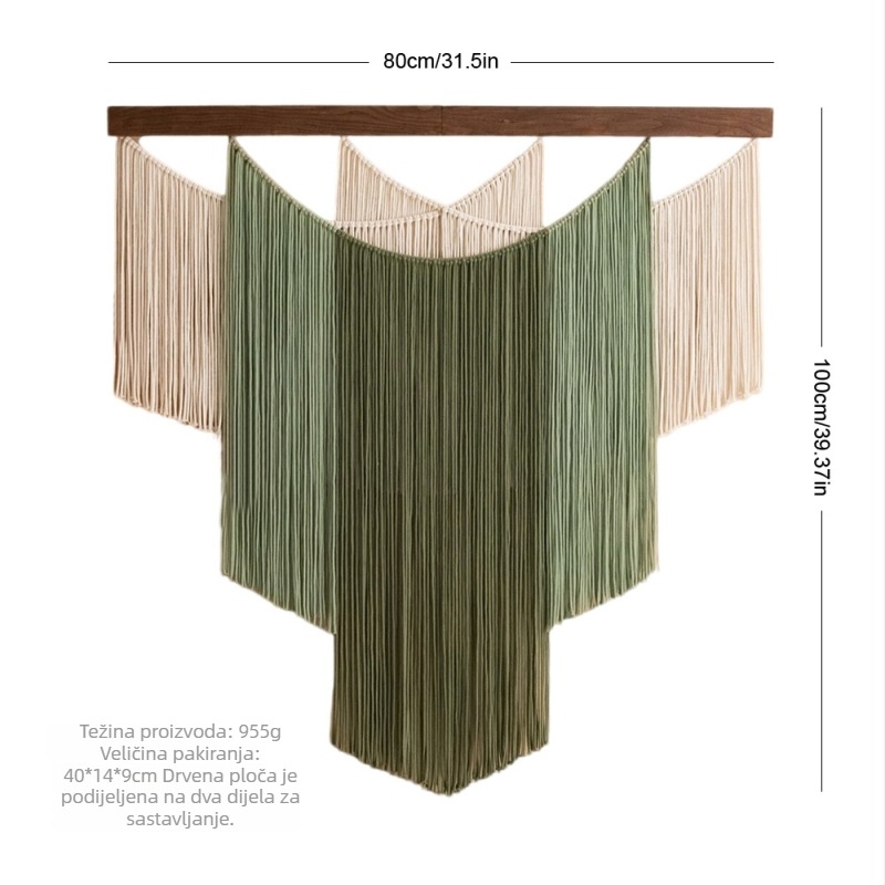 Zidna tapiserija – 100% pamuk, jednofarbni uzorak, skandinavski stil