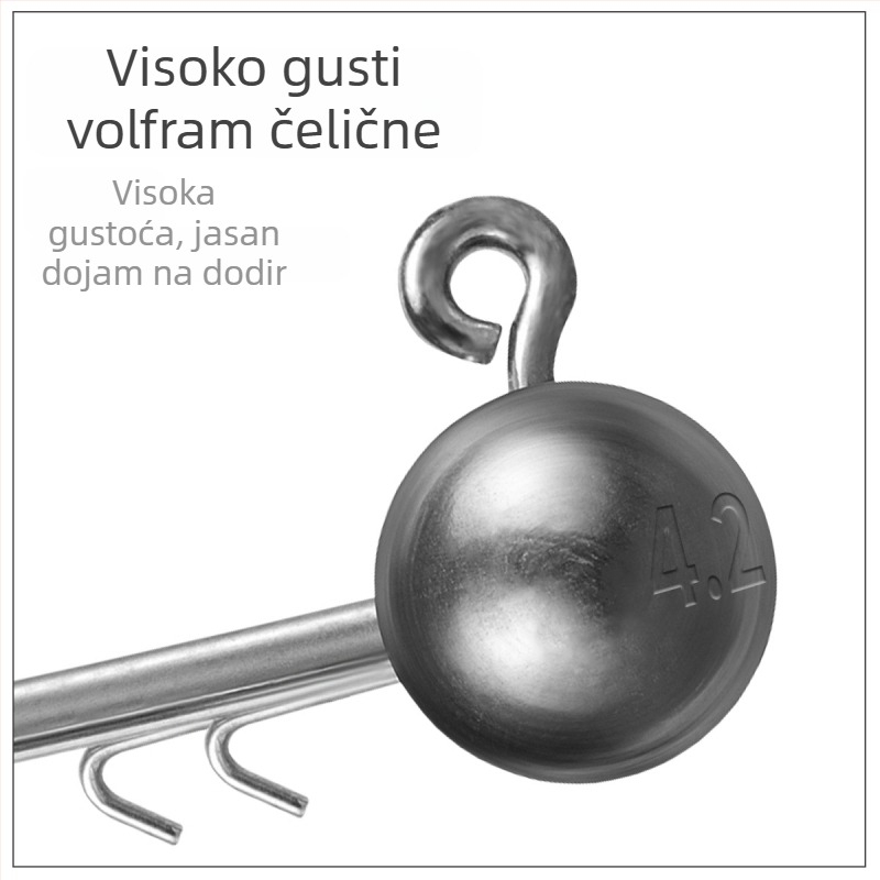 Kuka s olovnom glavom od volframskog čelika za bass ribolov (s bodljom, potok)