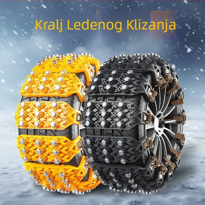 Univerzalna gumena lanac za snijeg za automobile i SUV, King of Ice, kompatibilan s gumama 165-265, težina 2-3,5 kg