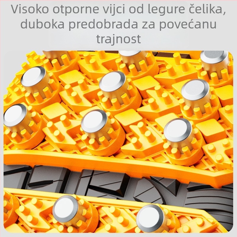 Univerzalna gumena lanac za snijeg za automobile i SUV, King of Ice, kompatibilan s gumama 165-265, težina 2-3,5 kg