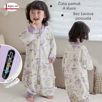 AEgtesol dječji spavaći vreć s odvojenim nogama, četiri sezone, prozračni, odvodi vlagu, za bebe i malu djecu, min. 95% pamuk