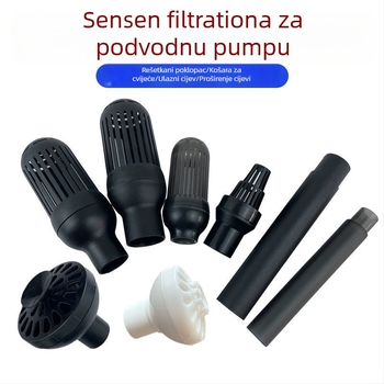 Potopna pumpa za akvarij s poklopcem za ulaz vode, spojnice za dovod vode, zaštitni poklopac za posudu s cvijećem, univerzalni dizajn tri u jedan