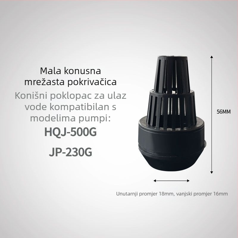 Potopna pumpa za akvarij s poklopcem za ulaz vode, spojnice za dovod vode, zaštitni poklopac za posudu s cvijećem, univerzalni dizajn tri u jedan