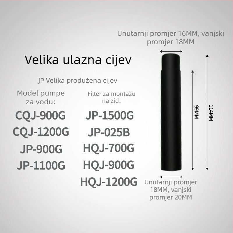 Potopna pumpa za akvarij s poklopcem za ulaz vode, spojnice za dovod vode, zaštitni poklopac za posudu s cvijećem, univerzalni dizajn tri u jedan