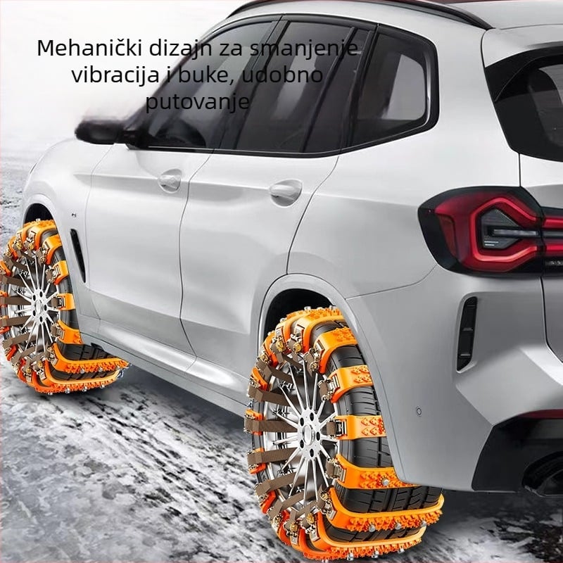 Hitne univerzalne trakcione lančice za automobile i SUV, širina guma 165–245 mm, model ATN-C001, jednoslojni čelični klinovi, 250 g po šipki