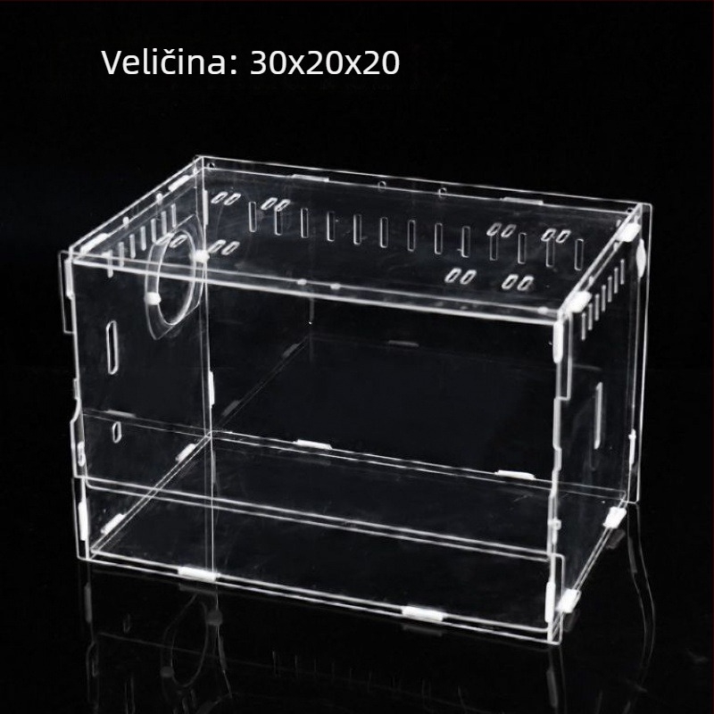 Akrilni kavez za hamstere, pravokutnog oblika, prijenosni i rastavljivi, ventilirani, s panoramskim dizajnom jedne i dvije etaže