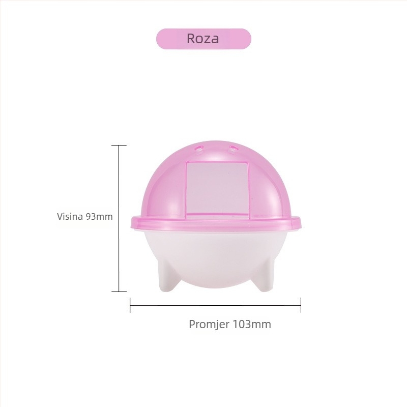 Prozirni plastični dodatak za kupaonicu za hrčka – dvostruka namjena: kupanje i sauna, bez uvoza