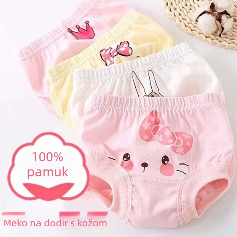 Dječje pamukaste donje rublje za djevojčice – 95% pamuk, bešavni dizajn, uzrast 3–8 godina
