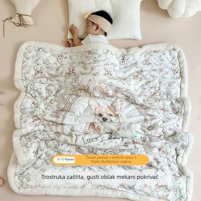 Dječja zimska deka od čistog pamuka, 1–1,5 kg, prilagodljiva, za uzrast 1–12 godina, crtani stil