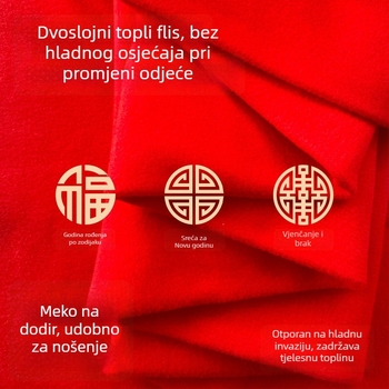 Zimski termalni set donjeg rublja s grijanjem - Derong akril, ekstra debeli 301–350 g/m², baršunasta podstava, unisex, okrugli vrat, dugi rukavi, hlače, jednodijelni sloj
