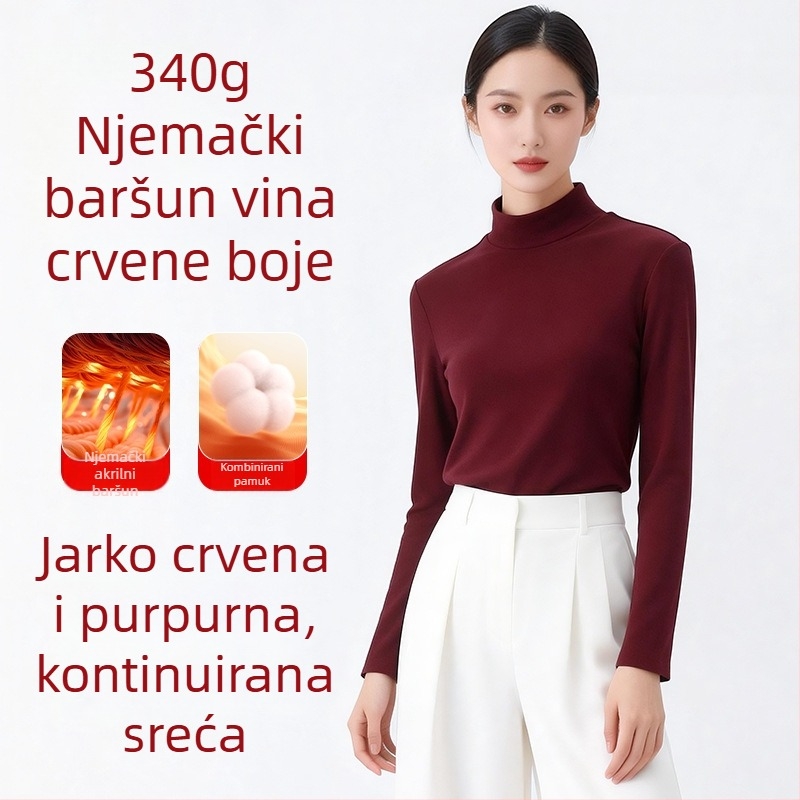 Zimski termalni set donjeg rublja s grijanjem - Derong akril, ekstra debeli 301–350 g/m², baršunasta podstava, unisex, okrugli vrat, dugi rukavi, hlače, jednodijelni sloj