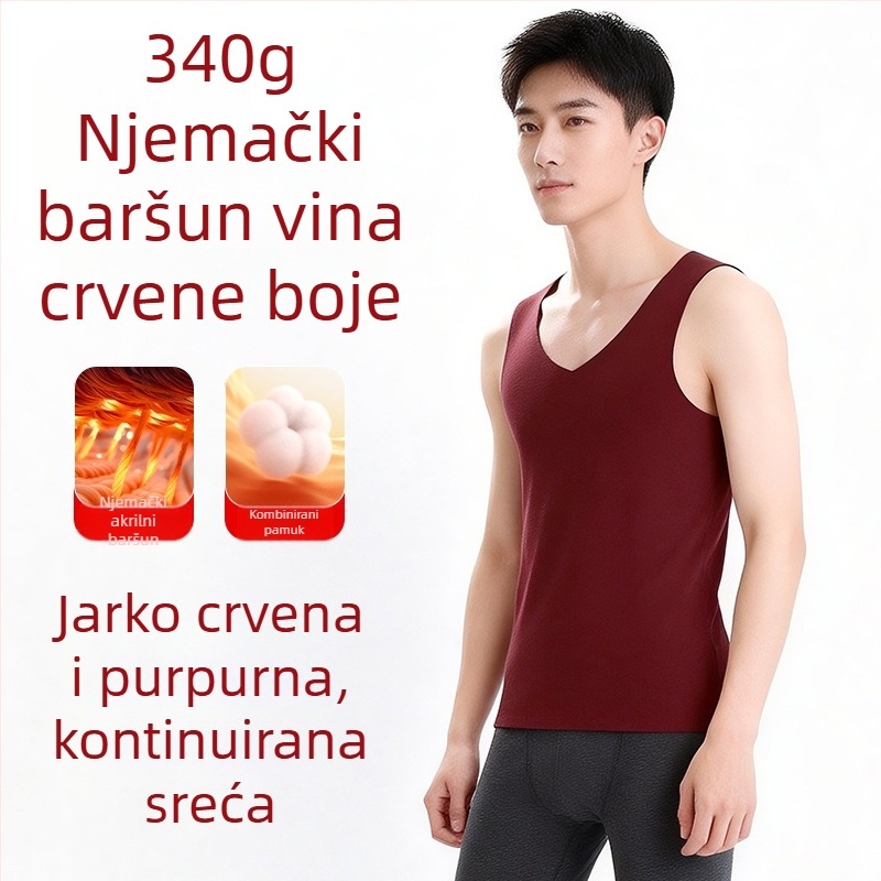 Zimski termalni set donjeg rublja s grijanjem - Derong akril, ekstra debeli 301–350 g/m², baršunasta podstava, unisex, okrugli vrat, dugi rukavi, hlače, jednodijelni sloj