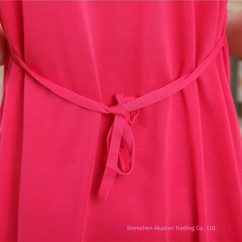 Trudničko i dojenje haljina, 100% pamuk, okrugli izrez, kratki rukavi, midi duljina, princes kroj, crtani uzorak