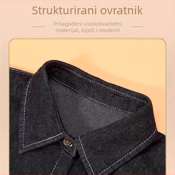 Ženski denim ovratnik – odvojivi lažni ovratnik, pamučni materijal, pamučna podstava, jednobojni uzorak, japansko-korejski stil, jesen 2025.