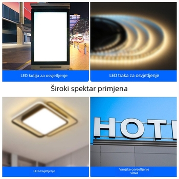LED napajanje s konstantnim naponom, ulaz 220V AC, izlaz 12–24V DC, do 16,6A, 400W, zaštita: preopterećenje, kratki spoj, pretjerano napajanje, pregrijavanje, pretjeran tok