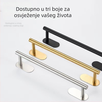 Držač za ručnike od nehrđajućeg čelika, brušeni završni sloj, nosivost 5 kg, bez bušenja, 1 sloj