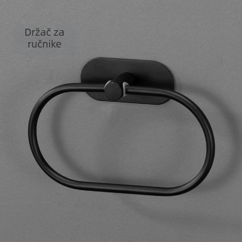 Držač za ručnike od nehrđajućeg čelika, brušeni završni sloj, nosivost 5 kg, bez bušenja, 1 sloj