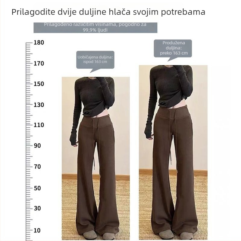 Trudničke hlače s uskim krojem i širim nogavicama, fleece podstava, održavaju toplinu, jesen-zima