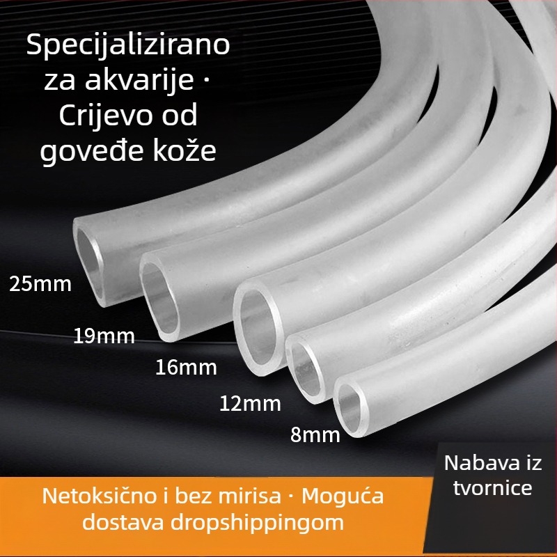 Johnson Aquarium Cijev od telećeg tetiva za izmjenu vode u akvariju, prozirni crijevo za potopnu pumpu i aeraciju, 1 kg