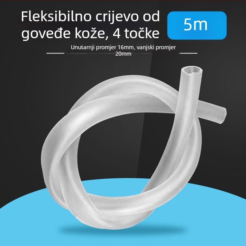 Johnson Aquarium Cijev od telećeg tetiva za izmjenu vode u akvariju, prozirni crijevo za potopnu pumpu i aeraciju, 1 kg