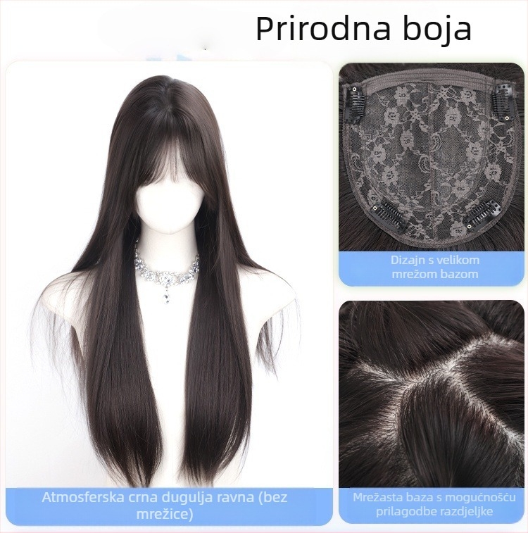 Perika za dugu kosu, prirodan stil, proteinska svila, univerzalni model, marka Yushu