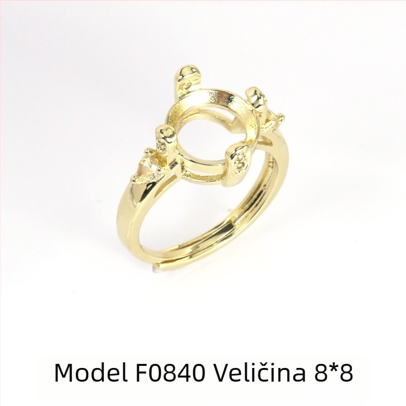 Postavka prstena s geometrijskim oblikom od bakra – elektroplat završetak, okrugli stil, unisex (Bakar • Geometrijski oblik • Elektroplatiranje • Okrugli stil • Unisex)