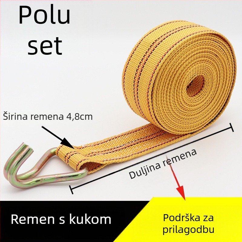 Vezivački remen za teret s kukom i napinjačem za kamione i kontejnere