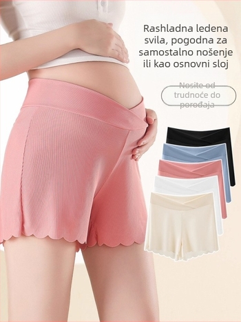 Trudničanske sigurnosne hlače za ljeto, tanke, brzo sušeće, visok pojas, uski kroj, kapri duljina, poliester/elastan 93,3%/6,7%