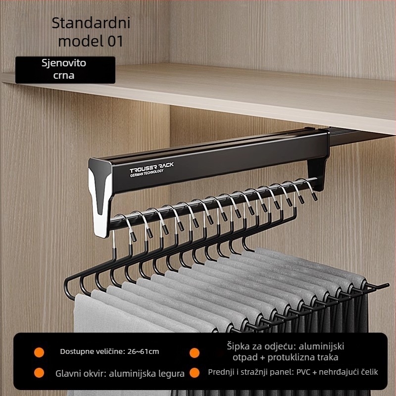 Aotemei garderoba od aluminijske legure — držač za hlače i vješalica za odjeću, model KJ010323, stil moderni minimalistički