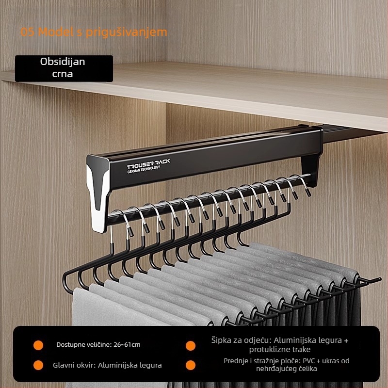 Aotemei garderoba od aluminijske legure — držač za hlače i vješalica za odjeću, model KJ010323, stil moderni minimalistički