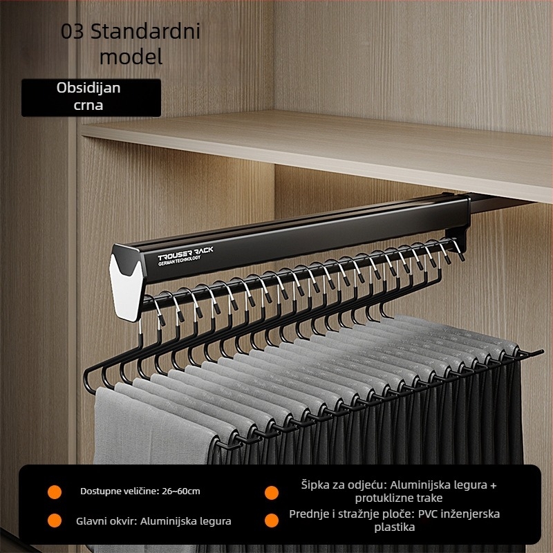 Aotemei garderoba od aluminijske legure — držač za hlače i vješalica za odjeću, model KJ010323, stil moderni minimalistički