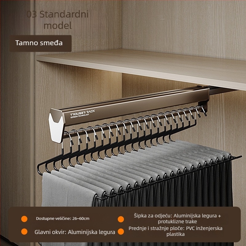 Aotemei garderoba od aluminijske legure — držač za hlače i vješalica za odjeću, model KJ010323, stil moderni minimalistički