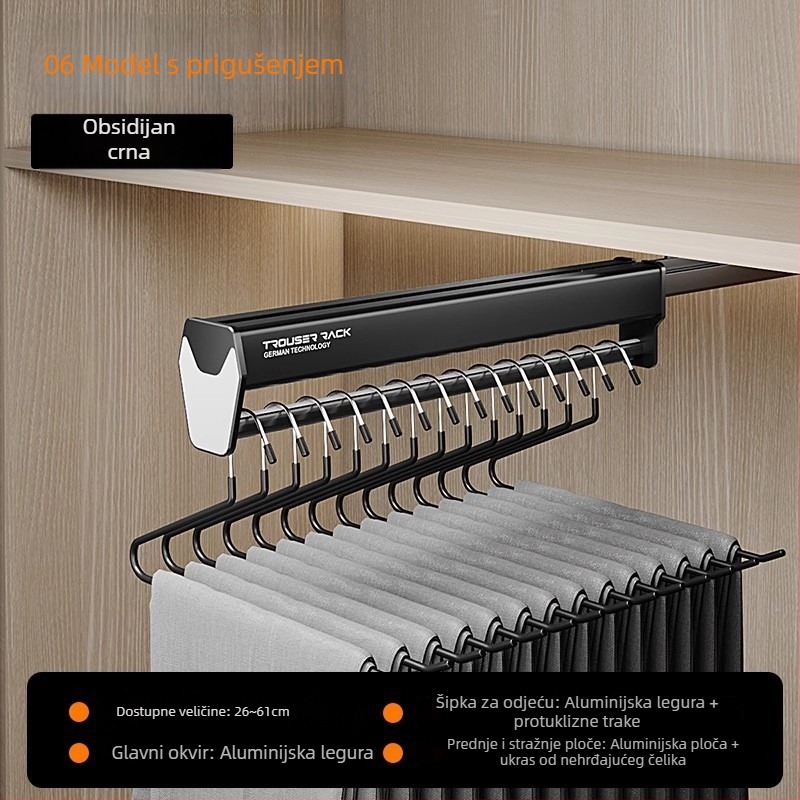 Aotemei garderoba od aluminijske legure — držač za hlače i vješalica za odjeću, model KJ010323, stil moderni minimalistički