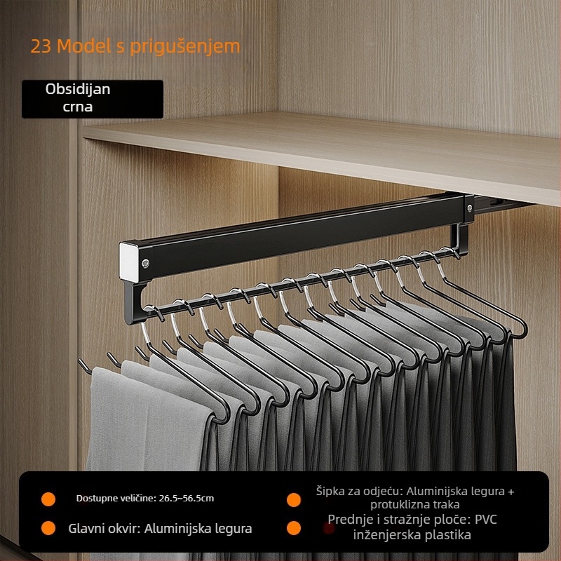 Aotemei garderoba od aluminijske legure — držač za hlače i vješalica za odjeću, model KJ010323, stil moderni minimalistički
