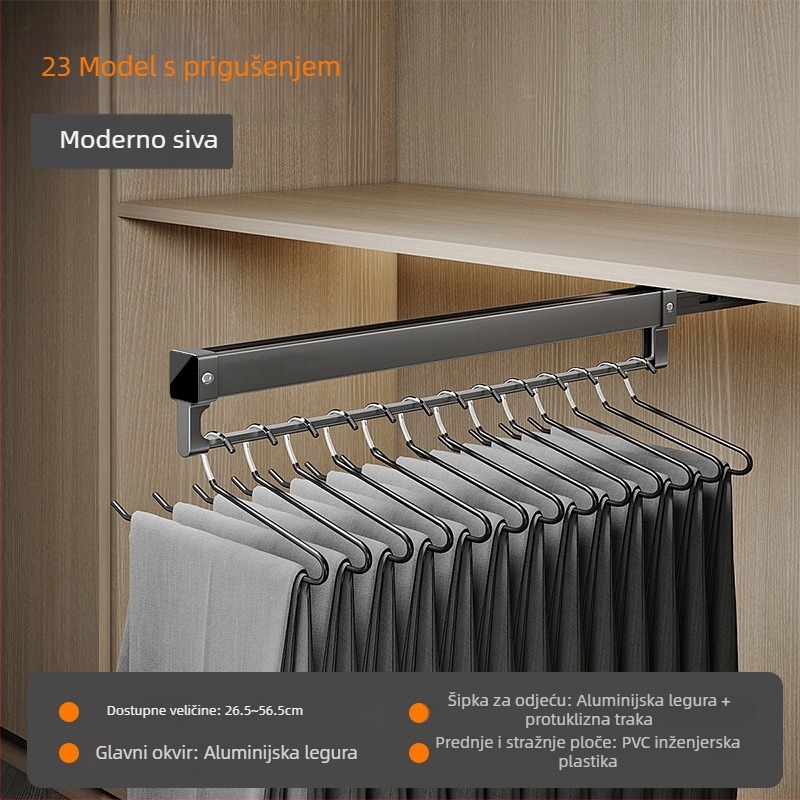 Aotemei garderoba od aluminijske legure — držač za hlače i vješalica za odjeću, model KJ010323, stil moderni minimalistički