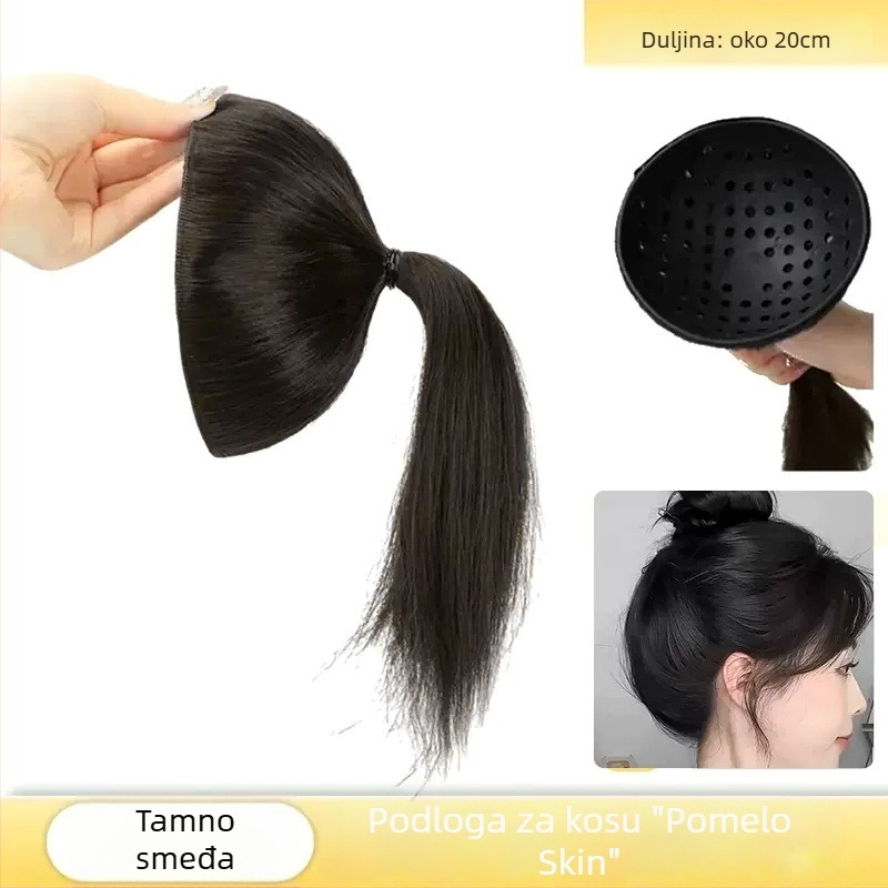 Pričesak s repom za volumen na vrhu glave, vlakno otporno na toplinu, mehanička konstrukcija, nije moguće bojati ili uvijati, za žene