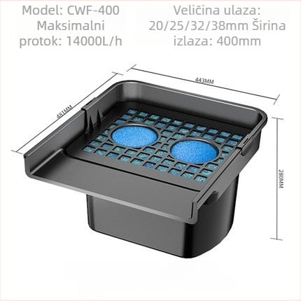 Izlaz fontane za ribnjak s vodopadom — programabilno upravljan; kombinirano raspršivanje; ABS plastika; težina 3 kg