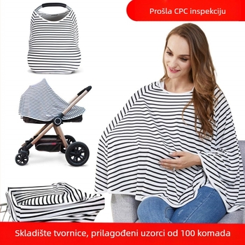 Višestruki pokrov za dojenje i sjenilo za kolica - pull-over bez rukava, materijal milk silk, 95–100% poliester, gustoća 141–160 g/m², univerzalno za sve sezone