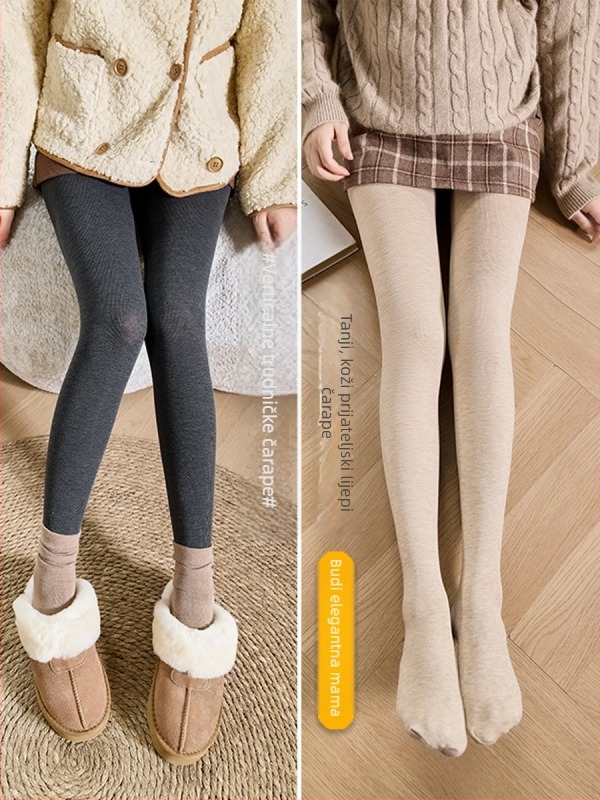 Trudničke pantyhose s vertikalnim crtama, debele, najlon/poliester, podrška trbuha, zima