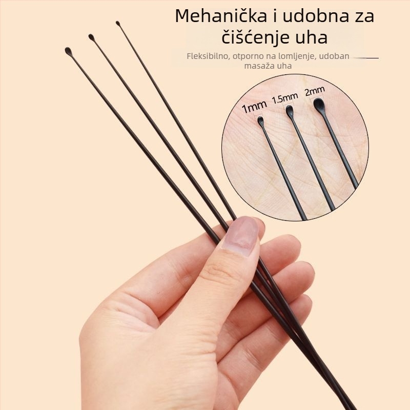 Alat za čišćenje uha sa svjetlećim dijelom u mraku, plastična drška, mekani elastični dizajn, bezbolno čišćenje ušnog kanala, model 98AjE0j+dAEYnMP/3UOMNdIEKCE=