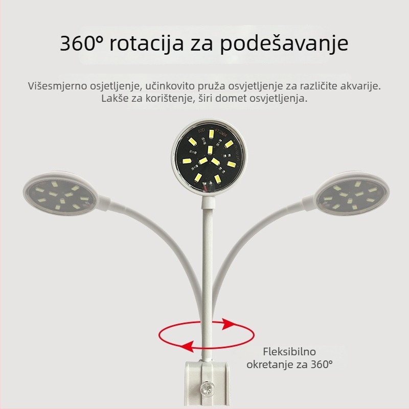Klip LED svjetlo za akvarij, USB napajanje, 4W/7W, ABS plast, osvjetljenje biljaka u akvariju