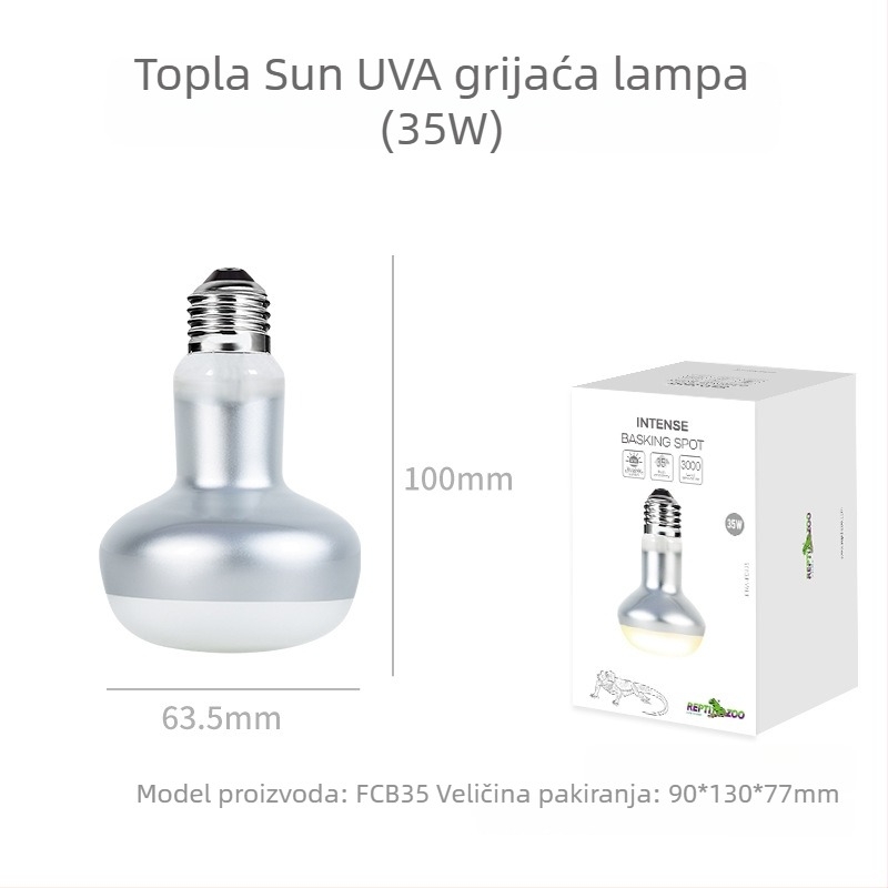 Reptizoo UVA grijaća lampa za gmizavce – staklena, 50W, 0,5 kg, UVA svjetlo
