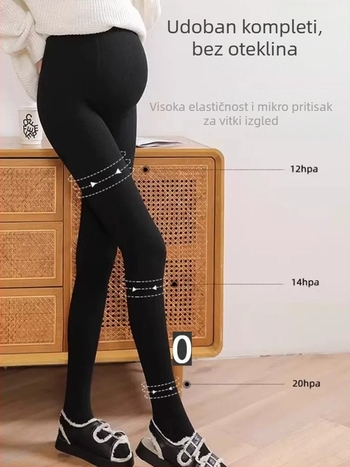 Trudničke bazne leggings – debele i tople, visoki pojas, dugi hlače, viskoza 80–90%