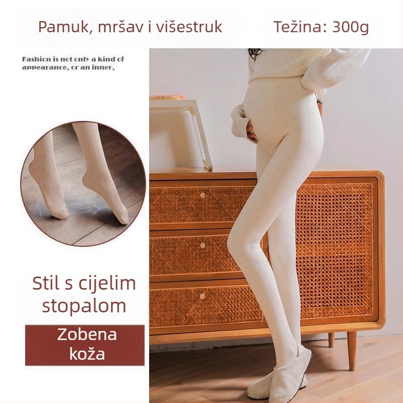 Trudničke bazne leggings – debele i tople, visoki pojas, dugi hlače, viskoza 80–90%