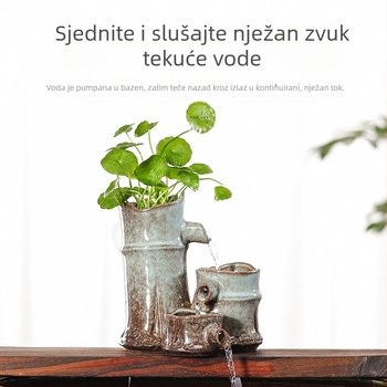 Keramički ukras izlaza vode za unutarnji akvarij, glazirana površina, stil novog kineskog dizajna