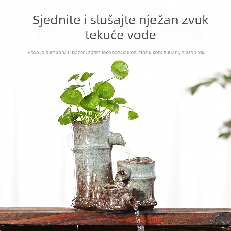 Keramički ukras izlaza vode za unutarnji akvarij, glazirana površina, stil novog kineskog dizajna